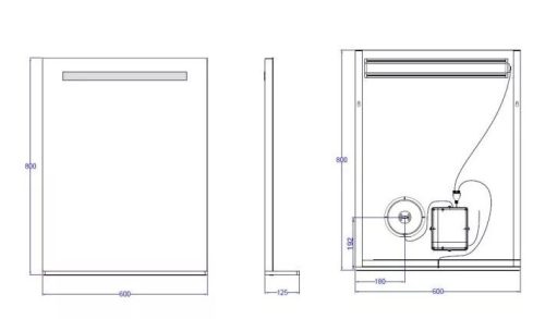 Fürdőszoba tükör, Arezzo design LED okos tükör világító polc + kozmetikai tükör 60x80cm AR-6080KT