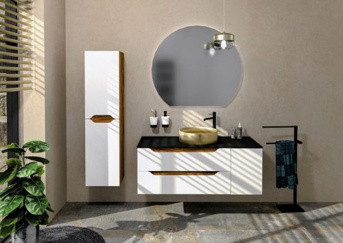 Álló szekrény, Sapho Wave II balos/jobbos, 35x140x30 cm, fehér WA245-3022