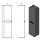 Álló szekrény, Sapho Wave II balos/jobbos, 35x140x30 cm, fehér WA245-3022