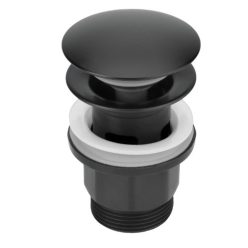   Lefolyó, Deante Click-clack leeresztő mosdókagylóhoz, bidéhez, túlfolyóval, fekete NHC_N10P