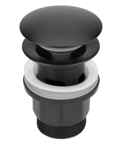 Lefolyó, Deante Click-clack leeresztő mosdókagylóhoz, bidéhez, túlfolyóval, fekete NHC_N10P