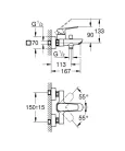 Kádtöltő csaptelep, Grohe Cubeo kádtöltő csaptelep, fekete 1018132430