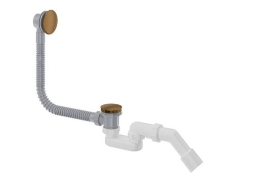 Le-és túlfolyó, Deante Prizma kádszifon, click-clack, szálcsiszolt bronz NHC_C57B