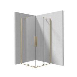   Zuhanykabin, Deante Prizma zuhanykabin, 90x90, szálcsiszolt arany KPNRP09P09