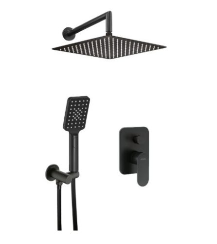 Falba süllyesztett csaptelep, Deante Alpinia falsík alatti zuhanyszett, fekete NAC_N9LP