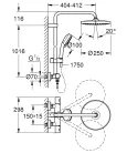 Zuhanyszett, Grohe Tempesta System 250 Termosztátos zuhanyrendszer falra szerelésre 266702431