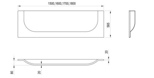 Előlap, Ravak előlap ARC 150 kádhoz CZE6100A00