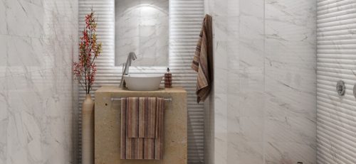 Csempe, Valore CARRARA RELIEVE STRIPE BLANCO BRILLO G 20x60