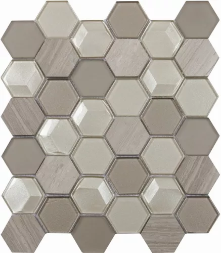 Mozaik, Aita Hex Taupe 26x30