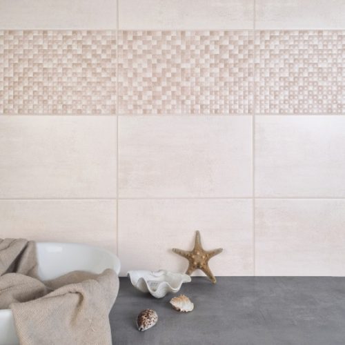 Csempe,Zalakerámia Eiffel Világosbézs dekor kőhatású matt mozaik 25x40 ZBD 42079