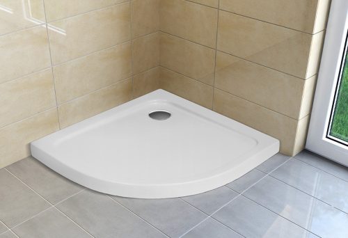 Zuhanytálca, H2O Nero A slim íves 90x90