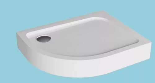 Zuhanytálca, H2O Nero E standard íves aszimmetrikus 100x80 jobbos