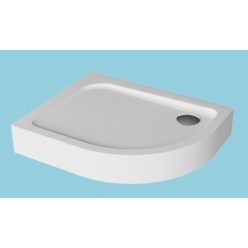   Zuhanytálca, H2O Nero E standard íves aszimmetrikus 100x80 balos