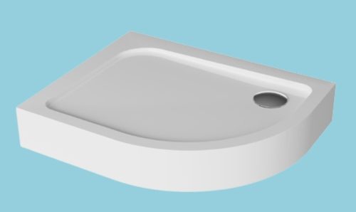 Zuhanytálca, H2O Nero E standard íves aszimmetrikus 100x80 balos