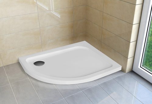 Zuhanytálca, H2O Nero E slim íves aszimmetrikus 100x80 jobbos