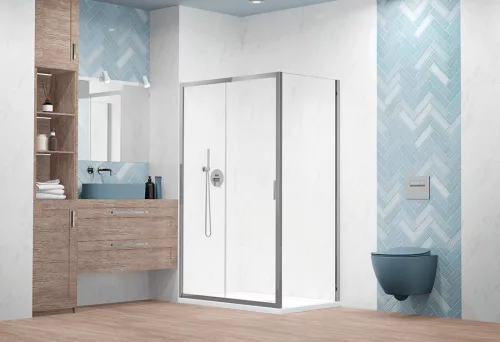 Zuhanykabin, H2O Comfort DWJ 130 cm zuhanyajtó ÁTLÁTSZÓ/KRÓM, Comfort S 90 cm oldalfal ÁTLÁTSZÓ/K