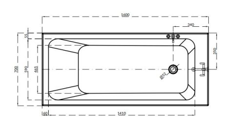 Kád, Cersanit BLISSA EGYENES KÁD 160X70