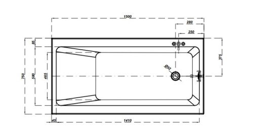 Kád, Cersanit CREA 150X75