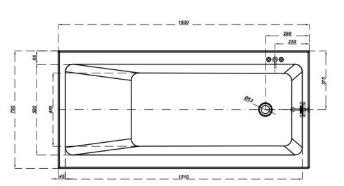 Kád, Cersanit CREA 160X75