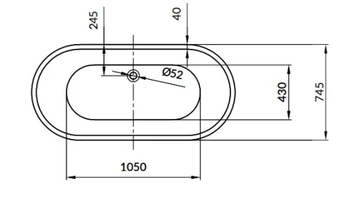 Kád, Cersanit CREA 160X75 OVÁLIS SZABADON ÁLLÓ KÁD