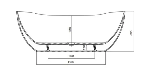 Kád, Cersanit INVERTO SPA 180X80 OVÁLIS SZABADON ÁLLÓ KÁD