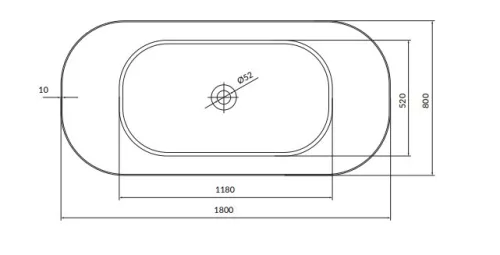 Kád, Cersanit INVERTO SPA 180X80 OVÁLIS SZABADON ÁLLÓ KÁD