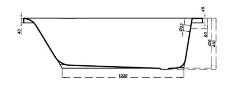 Kád, Cersanit FLAVIA 150X70