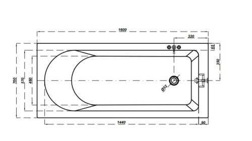 Kád, Cersanit FLAVIA 160X70