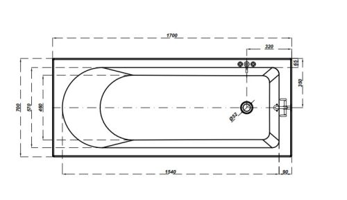 Kád, Cersanit FLAVIA 170X70