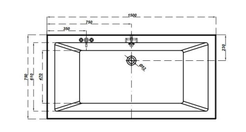 Kád, Cersanit INTRO 150x75