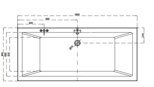 Kád, Cersanit INTRO EGYENES KÁD 180X80