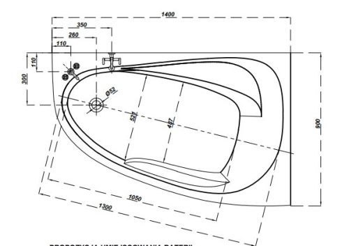Kád, Cersanit JOANNA NEW 140x90 - JOBBOS
