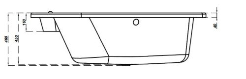 Kád, Cersanit KALIOPE 153x100 - BALOS