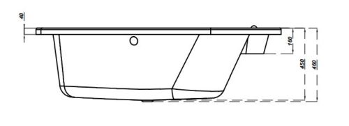 Kád, Cersanit KALIOPE 153x100  - JOBBOS