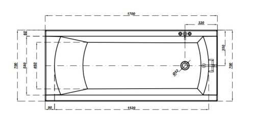 Kád, Cersanit KORAT 170X70 S301-122