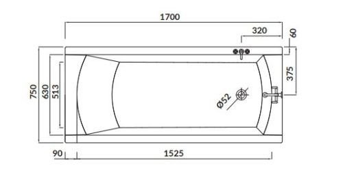 Kád, Cersanit KORAT 170X75
