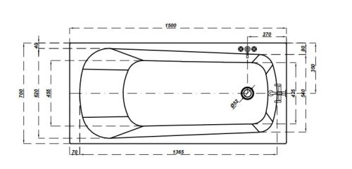 Kád, Cersanit NAO 150x70