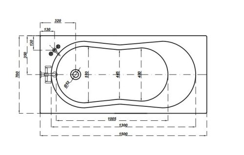 Kád, Cersanit NIKE 150X70