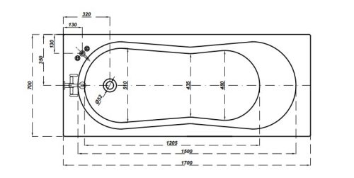 Kád, Cersanit NIKE 170X70