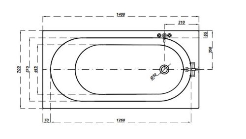Kád, Cersanit OCTAVIA 140X70