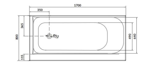 Kád, Cersanit SMART 170X80  - JOBBOS