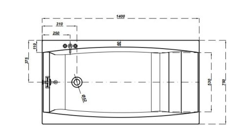 Kád, Cersanit VIRGO 140x75
