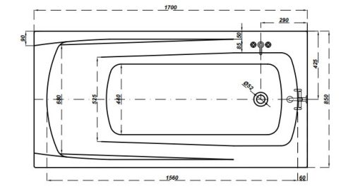 Kád, Cersanit ZEN 170X85