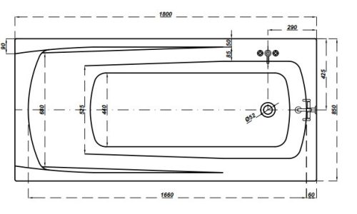 Kád, Cersanit ZEN 180X85