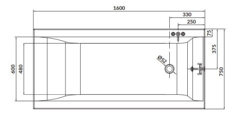 Kád, Cersanit LARGA 160X75