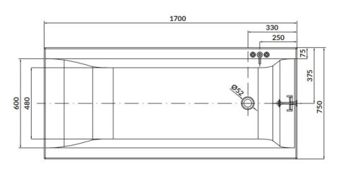 Kád, Cersanit LARGA 170X75