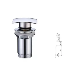   Leeresztő szelep, Diplon WB65B08 mosdóhoz, szögletes, nyomógombos