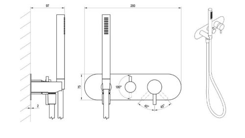 Falba süllyesztett csaptelep, Ravak Espirit ES 068.00CR.O3.RB07D.+S Falba süllyesztett csaptelep