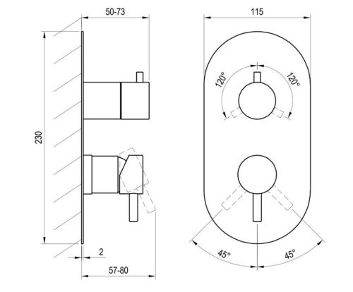 Falba süllyesztett csaptelep, Ravak Espirit ES 068.00CR.O3.RB07F Falba süllyesztett csaptelep, há
