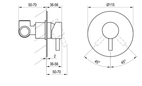 Falba süllyesztett csaptelep, Ravak Espirit ES 062.00CR.O1 Falba süllyesztett csaptelep, egyutas,